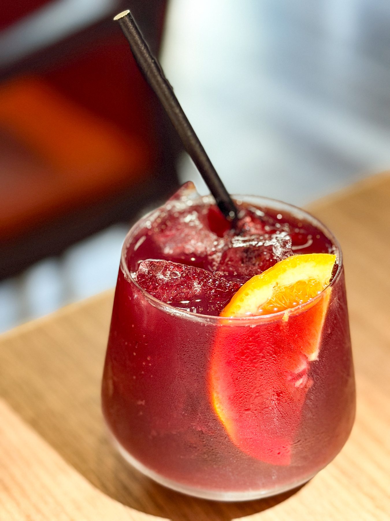 House sangria with orange slice