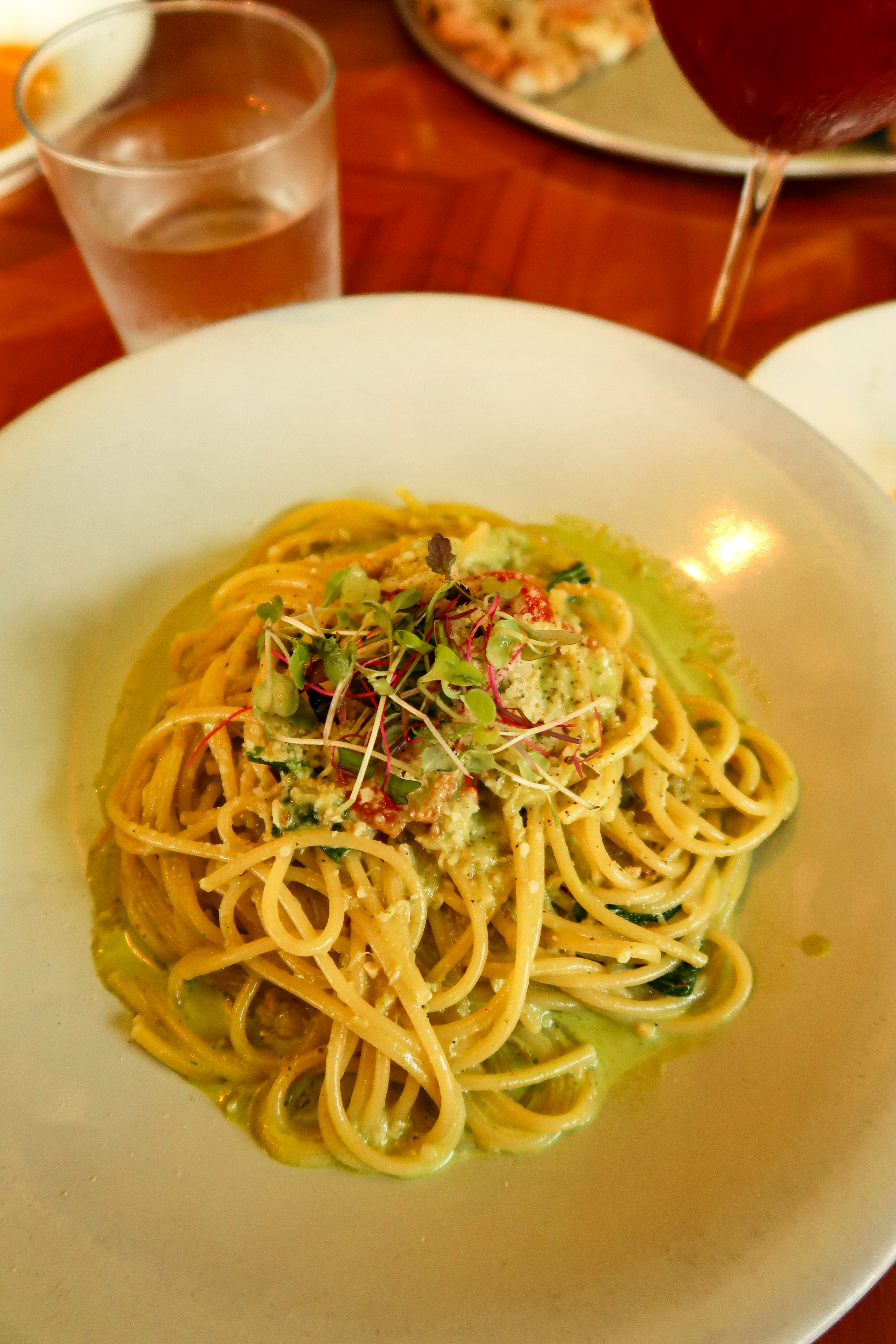 Crab and spinach cream pasta at RIGO