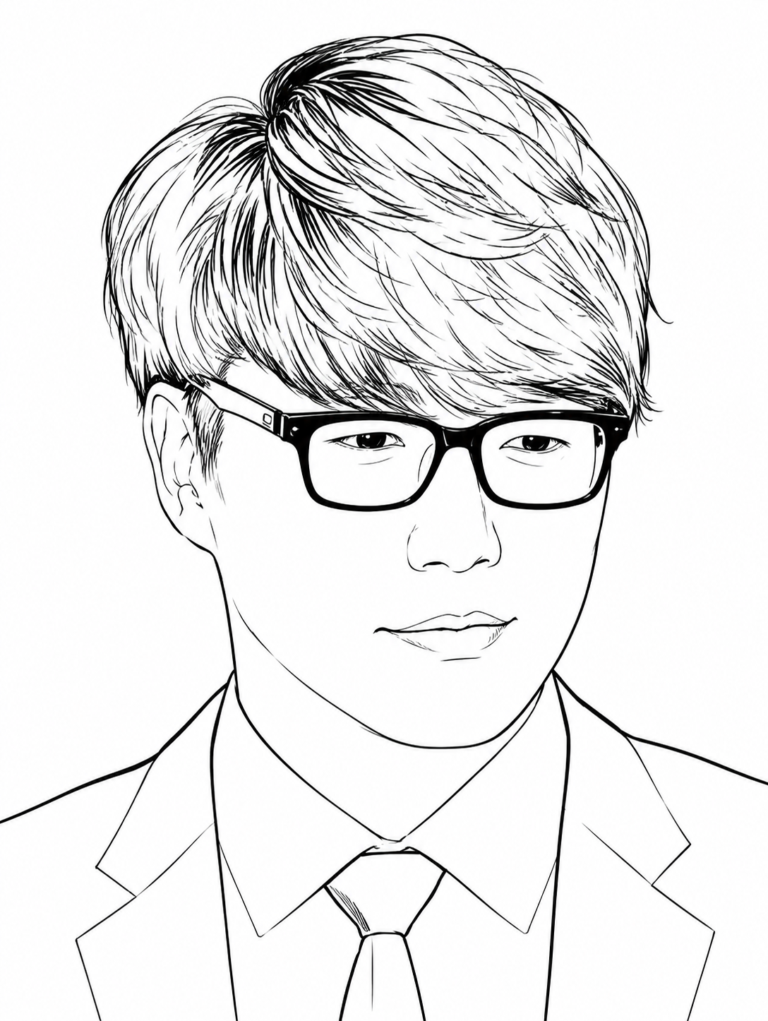 Black line illustration inspired by Sung Si-kyung